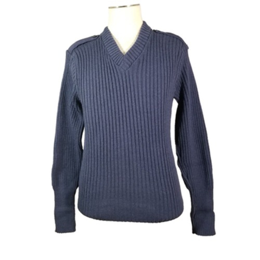 Vintage Brigade Quartermasters Wooly Pully Sweater Mens 40 Blue Military